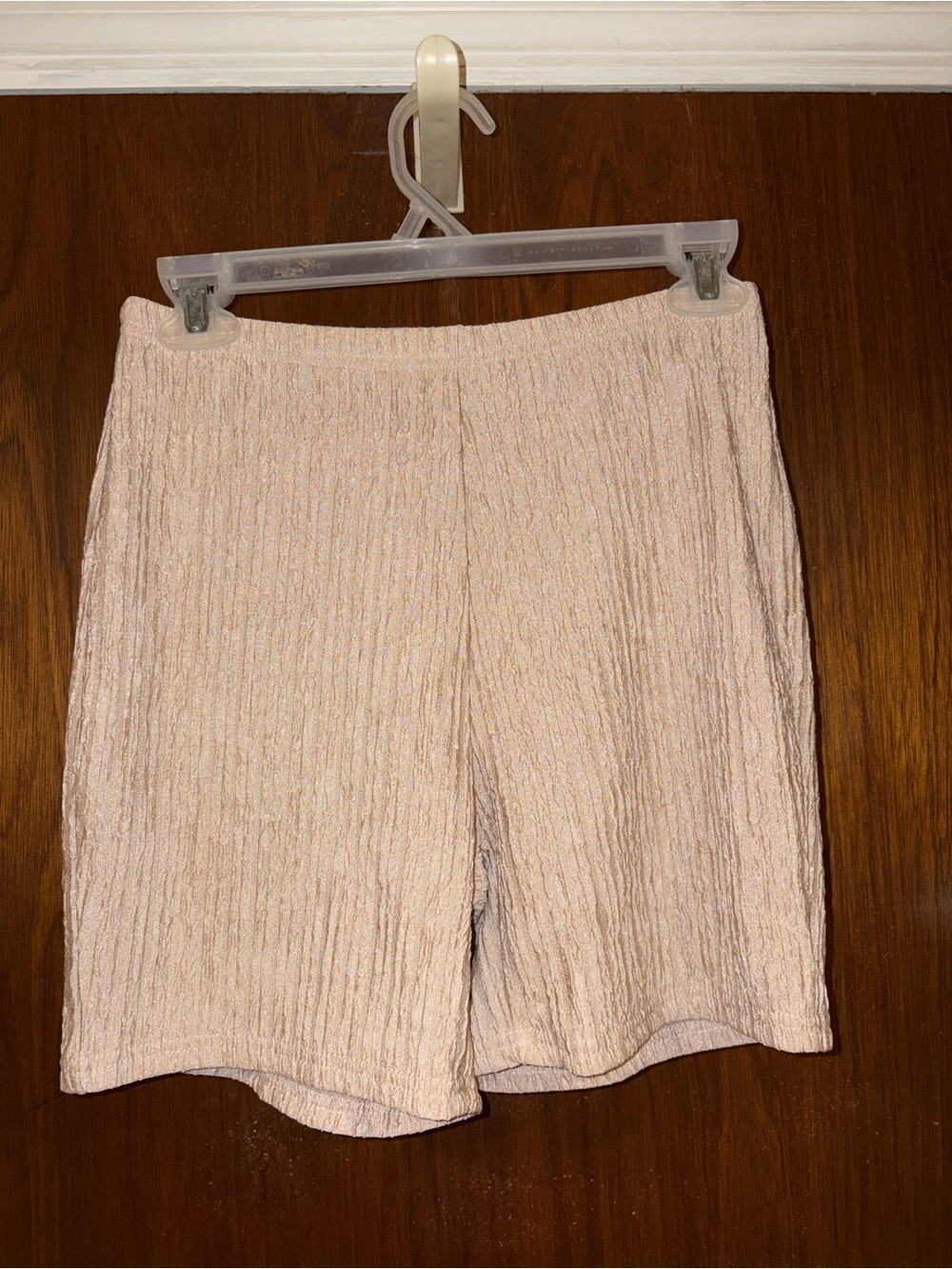 Women's Textured High-Waist Shorts in Light Pink